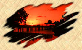 Micronesian Sunset over the Truk Hotel's Pier